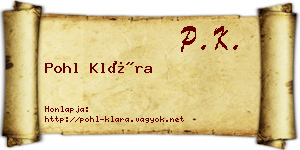 Pohl Klára névjegykártya