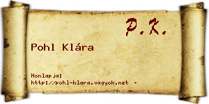Pohl Klára névjegykártya