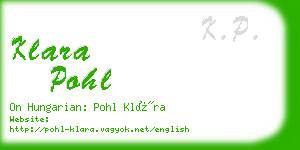 klara pohl business card